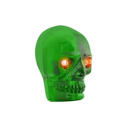 Large Green Skull Gear Shift Knob With Red Led Eyes