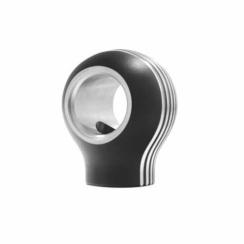 Aluminum Thread On Caroline Style Gearshift Knob Matte Black M30 X 3.5 Inch Female Thread W/O Adapter