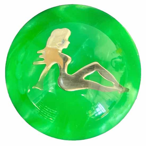 Pearl Neon Green Shift Knob With Chrome Lady