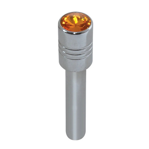 Chrome Aluminum Door Knob With Amber Jewel