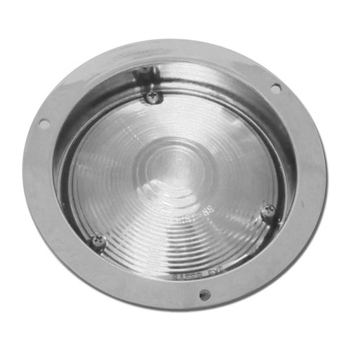 Chrome Die Cast Flange Mount Light With Clear Lens