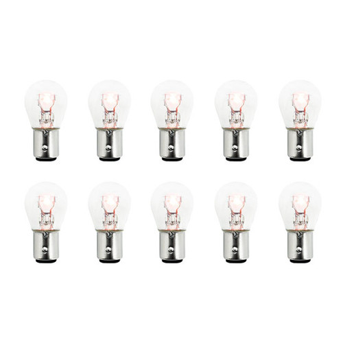 Clear Bulb 1157 Type W/ Indexed Double Contact Bayonet Base 10 Pack