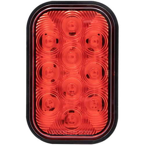 10 Diode Red Rectangular Stop/Turn/Tail LED Light W/ Red Lens