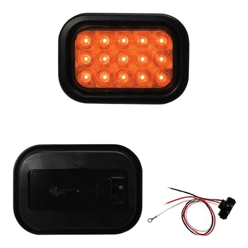 5 Inch 3. Rectangular Park/Turn Amber Led Light Kit, Grommet Mount