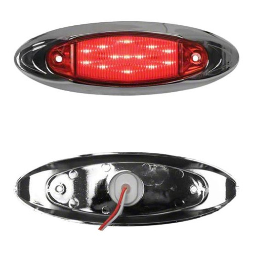4 Inch 2 X 6-3/ Oval Flush Mount Marker Light - Red