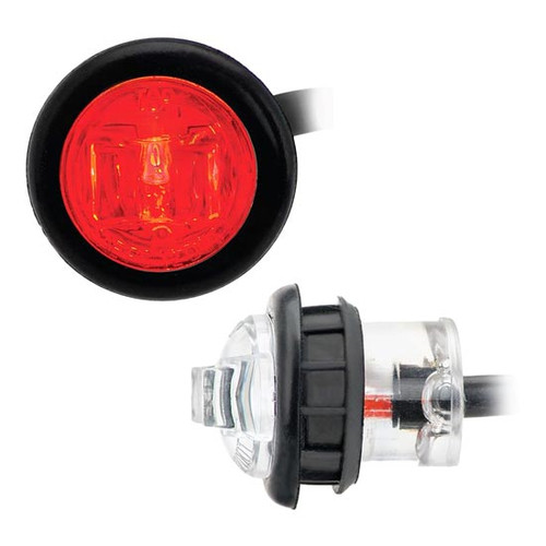 4 Inch 3/ Marker Light, Grommet Mount - Red Led / Clear Lens 25 Pack