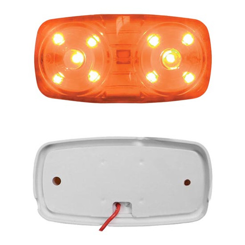 4 Inch 2 X 10 Diode Rectangular Marker Light, Surface Mount - Amber Led / Amber Lens