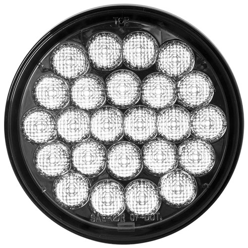 8 Inch 4 1/ Round Pearl Back Up Light - White Led / Smoked Lens