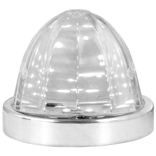 16 Inch 3 7/ 18 Diode Watermelon Surface Mount Stop Turn Tail Light With SS Bezel - White Led / Clear Lens