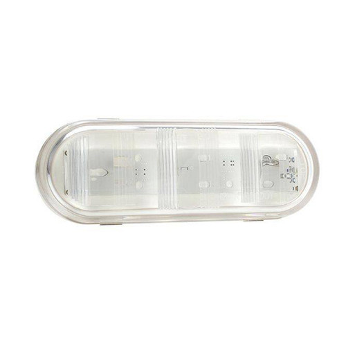 6 Inch Oval Dual-System Led Backup Light - White Led / Clear Lens