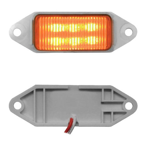 5 Inch 1 X 3. 6 Diode Mini Marker Light, Surface Mount - Amber Led / Amber Lens