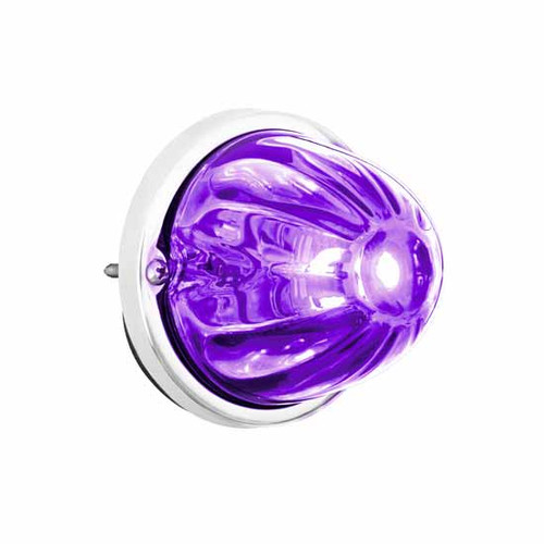 Purple 360 Degree Light Burst Watermelon LED Light Mounting Kit W/ Stainless Steel Plate & Chrome Bezel
