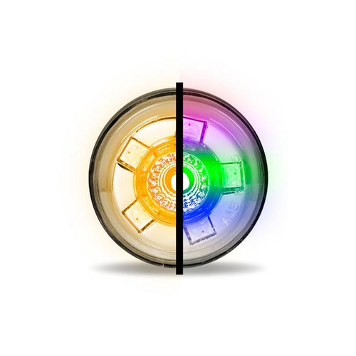 Amber/RGB Dual Function Button LED Marker Light W/ Poly Housing