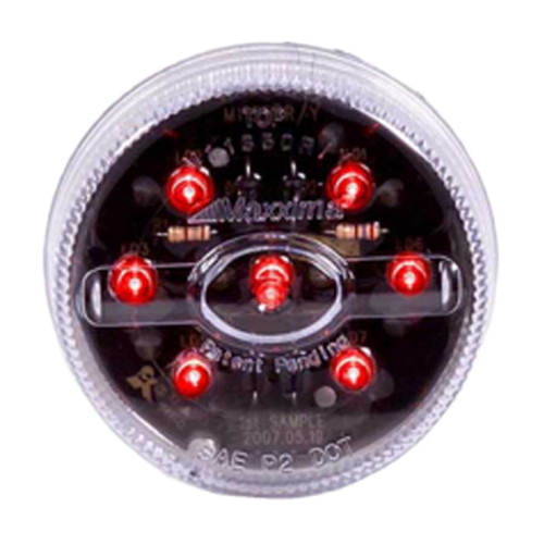 2 Inch 2 1/ Round Light - Red Led / Clear Lens