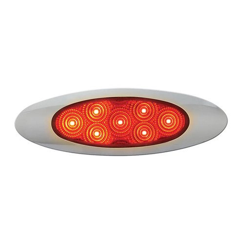 8 Inch 6 5/ Ultra Thin Spyder Y2K Dual Function Light With Chrome Bezel - Red Led / Red Lens