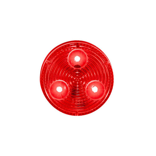 Low Profile Flat Red 2 Inch Round LED Marker Light W/ 2 Female Connector