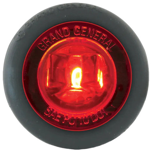 4 Inch 1 1/ Dual Function Mini Push-In Wide Angle Turn Marker Light With Grommet - Red Led / Red Lens