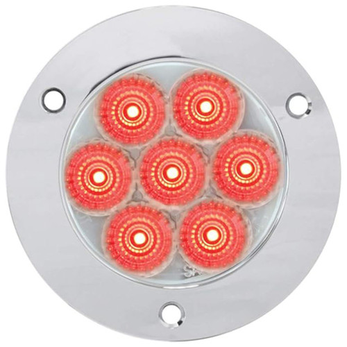 5 Inch 2. Low Profile Spyder Red/ Clear Led With Pigtail And Chrome Rims