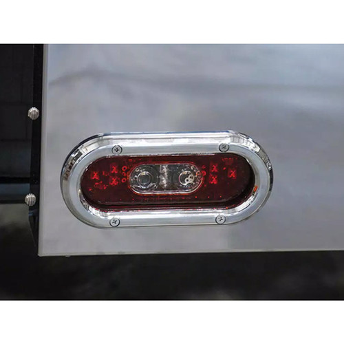 Oval Integrated Stop Turn Tail Backup Light - Red Led / Red Lens
