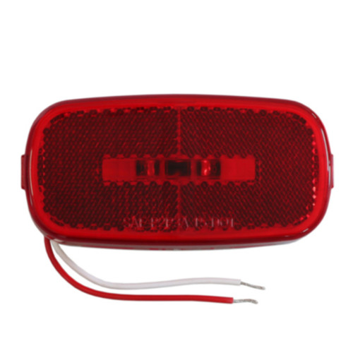 Red 2 Diode LED Marker Light W/ Surface Mount & White Base