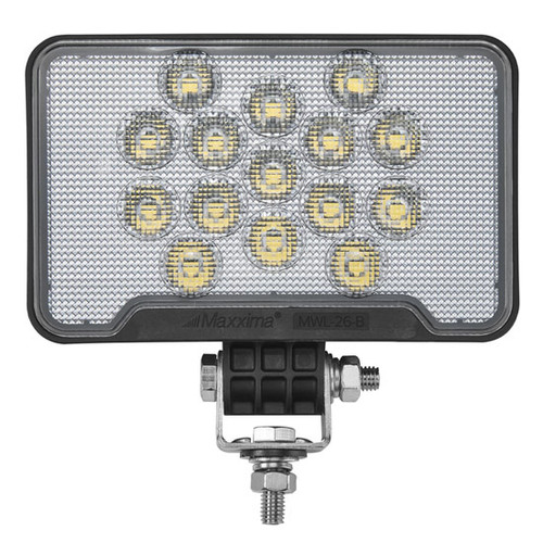 15 Diode White Rectangular Stud Mount Work Light W/ Clear Lens- 900 Lumens