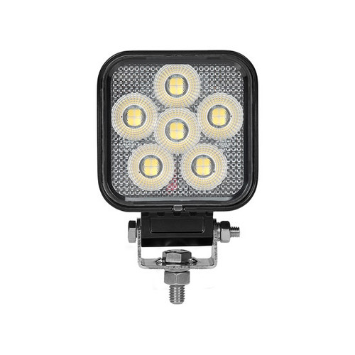 24 Diode White Square Stud Mount Work Light W/ Clear Lens- 1800 Lumens