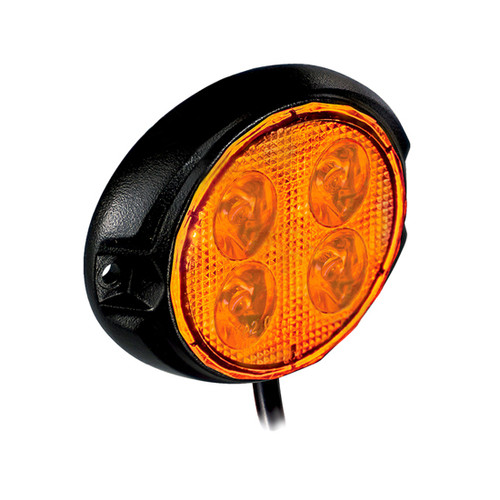 3 Inch 2.5 X Mini Oval Warning / Strobe Light - Amber Led / Clear Lens