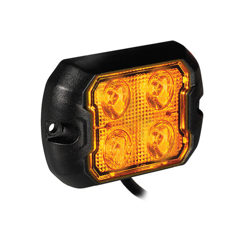 3 Inch 2.5 X Rectangular Warning / Strobe Light - Amber Led / Clear Lens