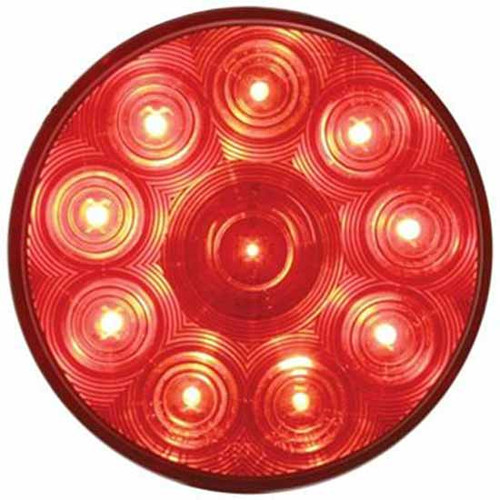 10 LED 4 Inch Stop. Turn And Tail Light - Red LED/ Red Lens