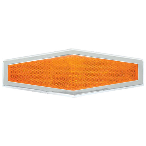 5 Inch 5. Amber Diamond Stick On Reflector With Chrome Trim