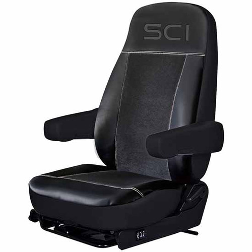 Black Synthetic Leather And Microfiber Seat Cover
