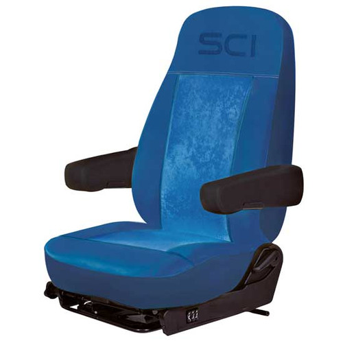 Universal Synthetic Leather And Microfiber 2 Piece Seat Cover - Blue