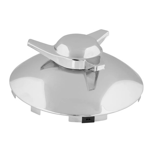 16 Inch Universal Chrome Front Wing Spinner Hubcap, Straight, 7/ Lip, Passenger Side