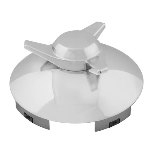 16 Inch Universal Chrome Front Wing Spinner Hubcap, Swept, 7/ Lip, 6 Uneven Notch
