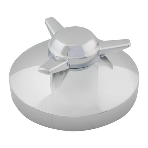 8 Inch Chrome Rear Wing Spinner Hubcap, Straight, Passenger Side