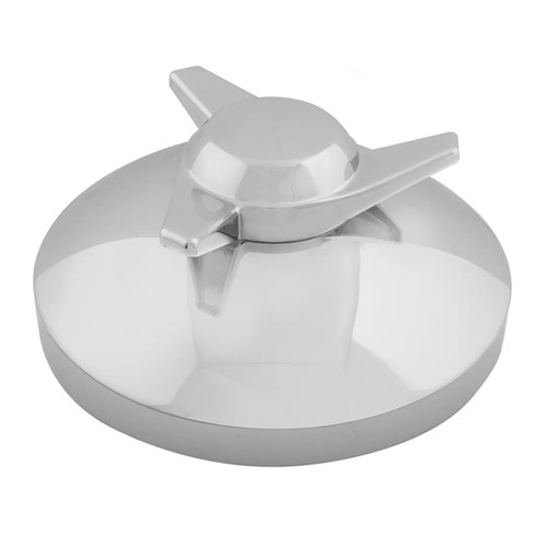 8 Inch Chrome Rear Wing Spinner Hubcap, Swept, Passenger Side