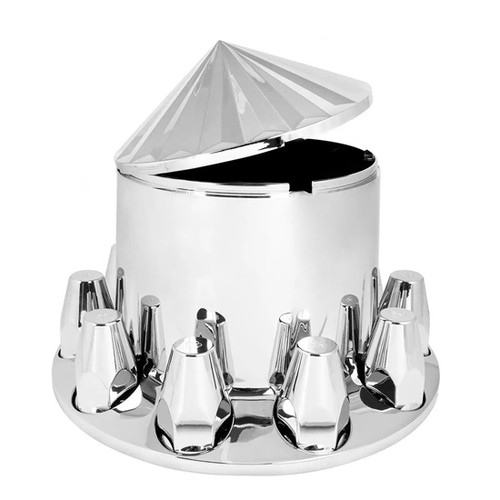 Chrome Rear Axle Cover Axis With Push-On 33Mm Nut Covers