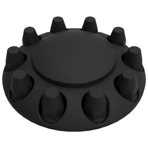 Satin Black Front Axle Dome Cover Kit With Removable Hubcap And 33 Mm Thread-On Lug Nut Covers
