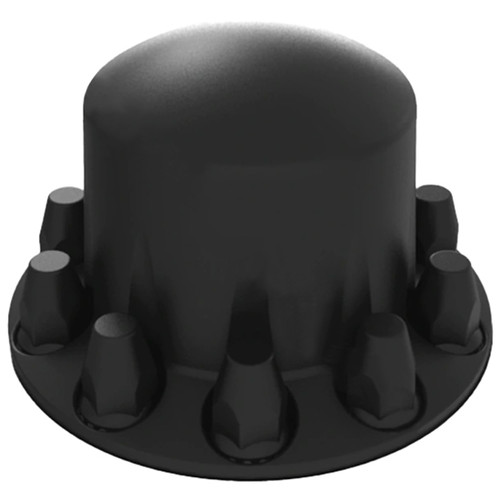 Satin Black Rear Axle Dome Cover Kit With Removable Hubcap And 33Mm Thread-On Lug Nut Covers