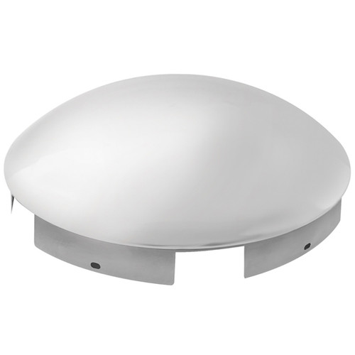 Chrome Front Hub Cap W/ 1 Inch Lip, 6 Uneven Notches & Clips