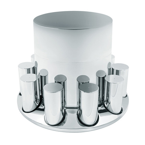 Rear Axle Cover W/ Removable Center Top Hub Cap &33MM Extra Tall Flat Top Thread-On Tall Cylinder Nut Covers