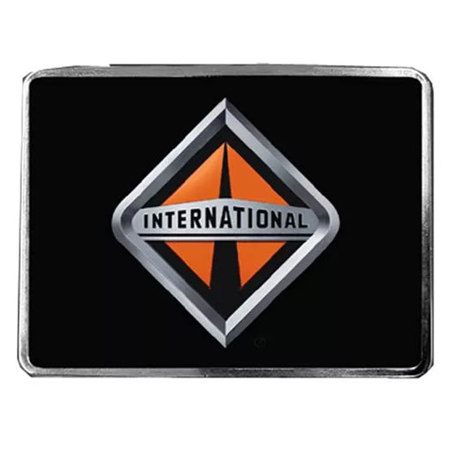 Rectangular Belt Buckle Black W/ International Logo