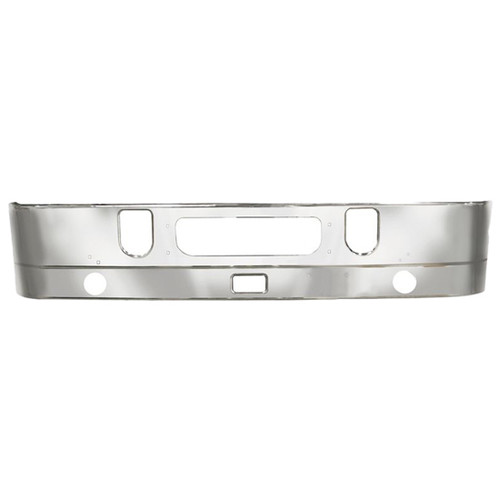 Chrome Steel Bumper With Fog, Step And Tow Holes For Mack Chu 613 SFA