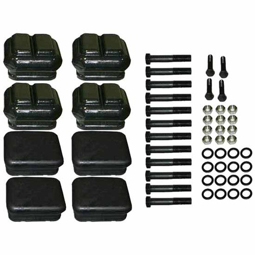 Premium Rubber Insulator Pad Kit With Hardware Replaces 10Qk36B, 10Qk36C, 21036254 For Mack