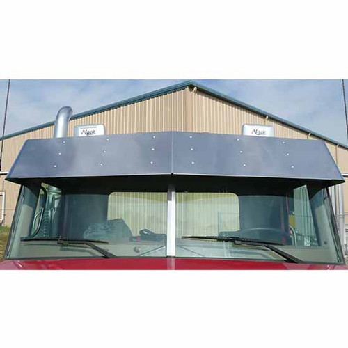 10 Inch Stainless Steel Drop Visor By Roadworks Fits Mack W/ Flat Top