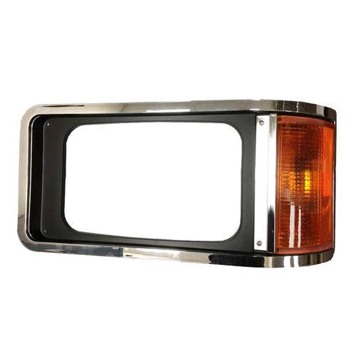 Black / Chrome Headlight Bezel For Mack Ch And Cn SFA Driver Or Passenger Side