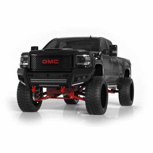 Road Armor Identity Front Bumper With Wide End Pods, Light Pod X3 Cube For Gmc Sierra 2500/3500