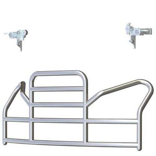 Protec Edge Grille Guard With Mag Latch Mount Kit And 25 Degree Break Back Ends Fits Volvo VNL Gen II, VNL Gen III, VNM Gen II, VT880