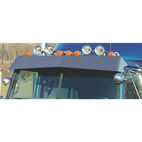 Stainless Steel Visor By Roadworks Fits Western Star 4900 Series W/ Door Mounted Mirrors 1997 & Newer