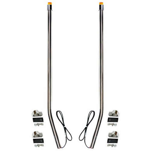 25 Inch Bores SS Led Bumper Guides - With Offset For Dodge Ram 1500, 2500, 3500